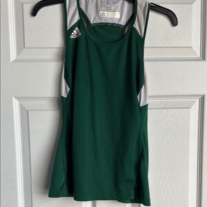 Adidas Dark Green and White Sports Tank
